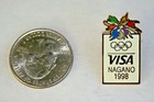 NAGANO 1998 WINTER OLYMPICS LOGO / VISA SPONSOR PIN — photo 2