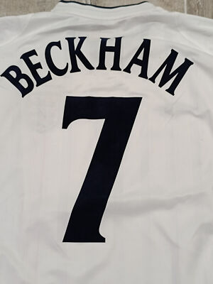 Maillot Vintage Angleterre Beckham Match Issue 2002 – Umbro Taille L, Numéro 7