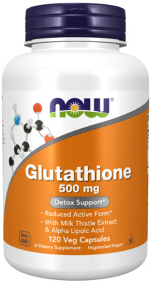 NOW Foods Glutathione 500 mg 120 Veg Caps with Milk Thistle & ALA 12/2029EXP