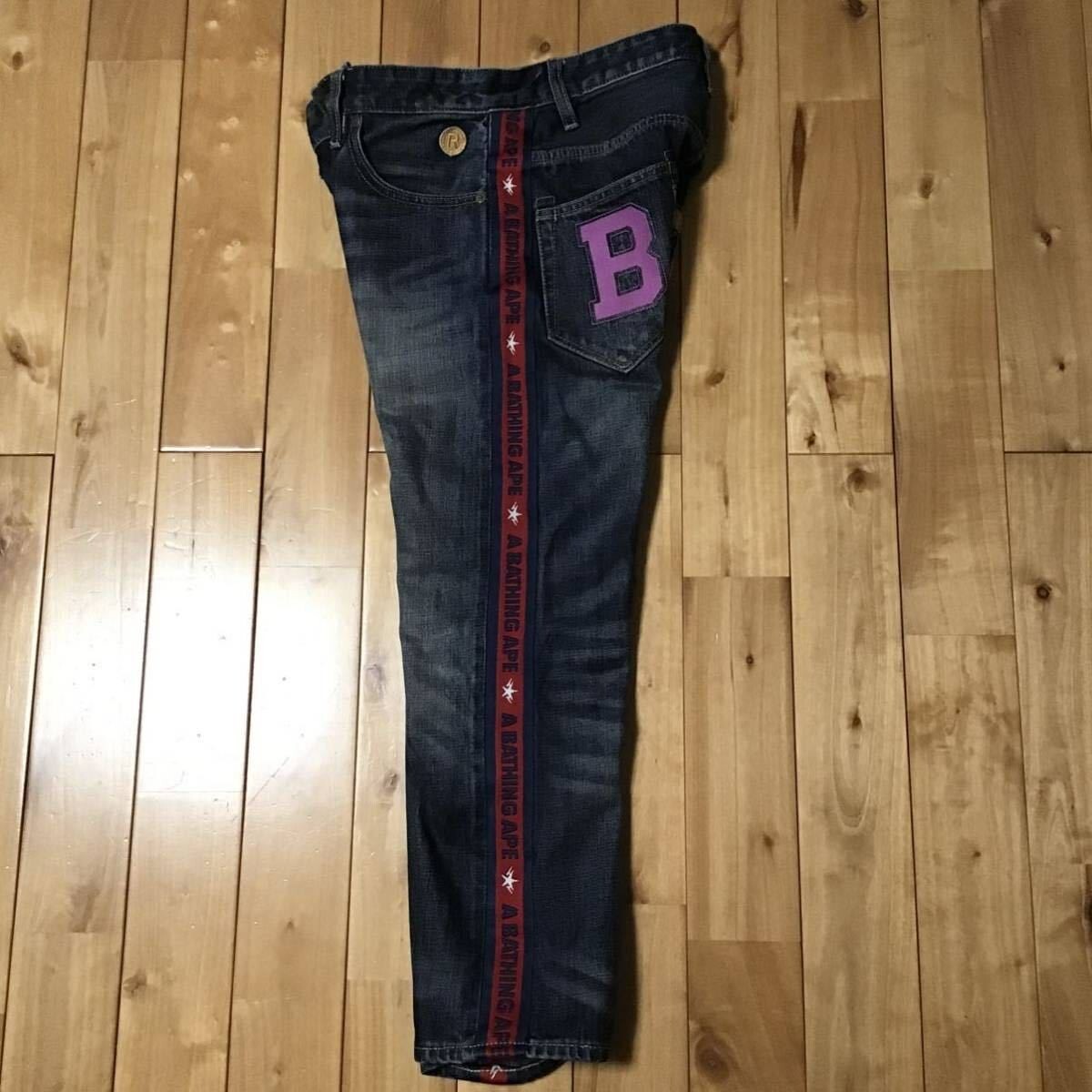 BAPE STA LOGO embroidery slim fit denim pants A Bathing Ape Size S