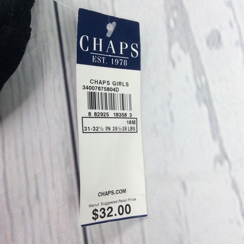Chaps Girls Black Corduroys Pants With Belt Size 18 Months NWT - Picture 4 of 7