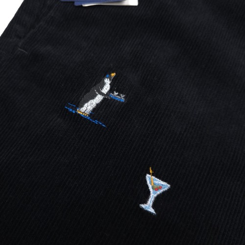 $198 Polo Ralph Lauren Black Slim Fit Embroidered Corduroy Pants Mens 40 X 32 - Picture 7 of 12