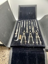 Vintage Deluxe Charvos Drafting Set No. 878, Velvet Lined, Made In USA W 