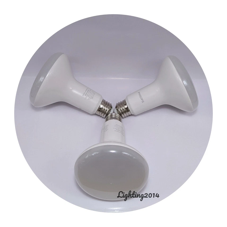 3 Philips Dimmable 7.2W LED = 65W Soft White 650 Brightness bulb BR30 457044 - Image 2 of 4