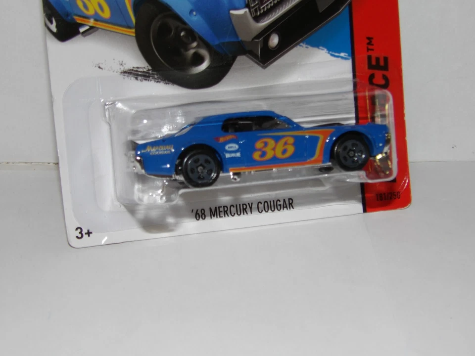 Serie #181 68 Mercury Cougar 2015 HW azul ERROR ventana de reversa gris 5spk's Foto 2 de 4