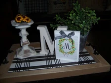  Initial letter Sunflowers sign Farmhouse style Kitchen Tray decor 