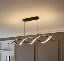 Twist Ceiling Light Fitting Integrated LED Hanging Adjustable Pendant Matt Black