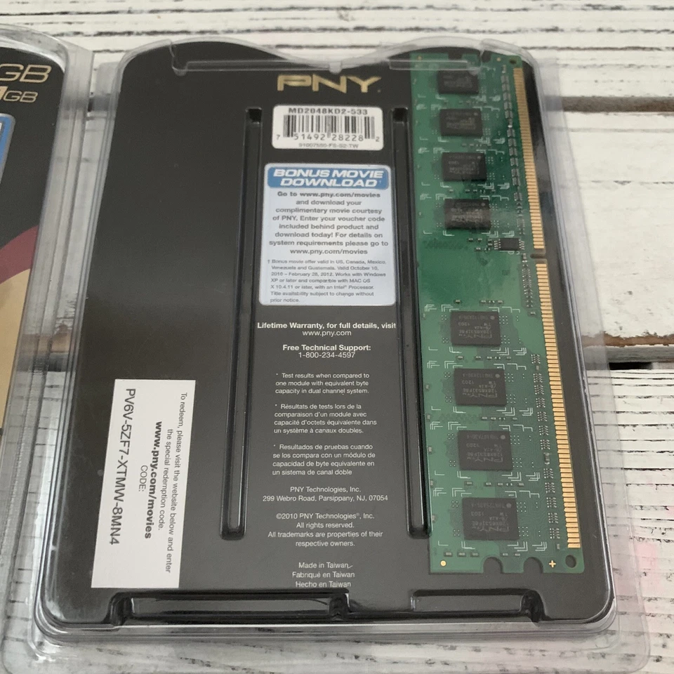 PNY 2 GB PC Memory DDR2 PC2-4200 2 Packs - 3 Total - Image 3 of 3