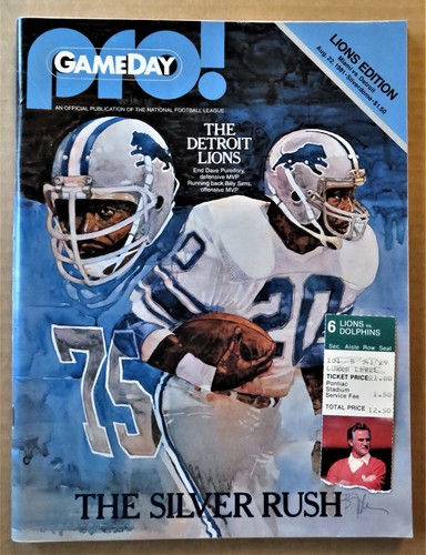 Detroit Lions vs Miami Dolphins Program 8-22-1981 with Ticket stub - Picture 5 of 6