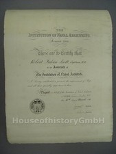 107961, URKUNDE, Institution of Naval Architects, ROBERT FALCON SCOTT, 1910