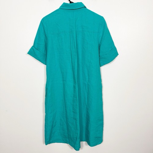 Chico’s Linen Popover Dress in Aqua Azul NWT size 4 - Picture 7 of 7
