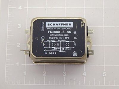 1 x Schaffner FN2080-3-06 Power Line Filter, Gehäuse, EMI, RFI, 3 A, 250 VAC, 73