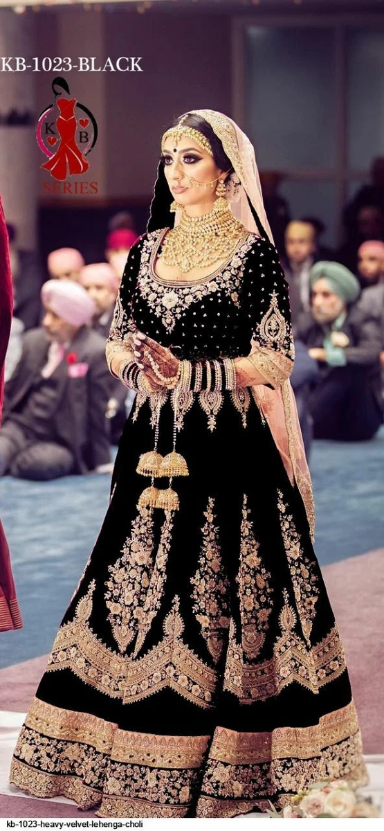 Black wedding lehenga top