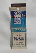Vintage Keep Cool at The State Theatre Theater Matchbook Cover Advertising
