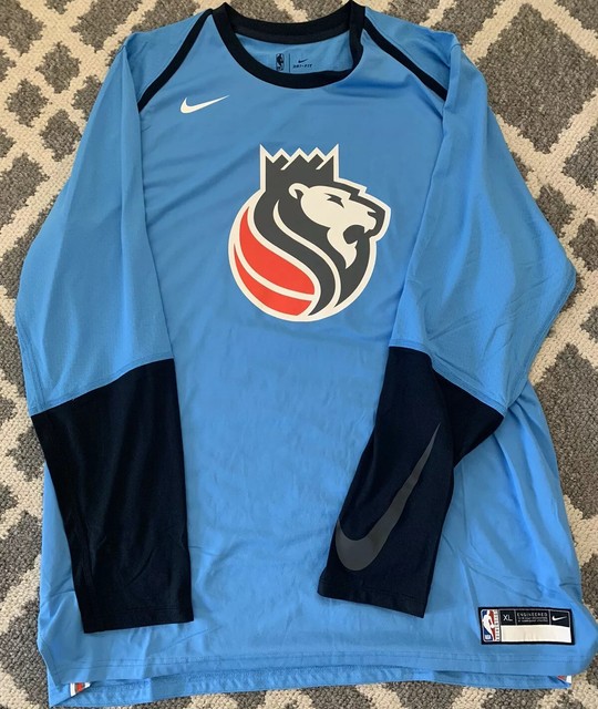 Nike Sacramento Kings Warmup Shooting Shirt Menâs Sz XL City Edition Long Sleeve | eBay