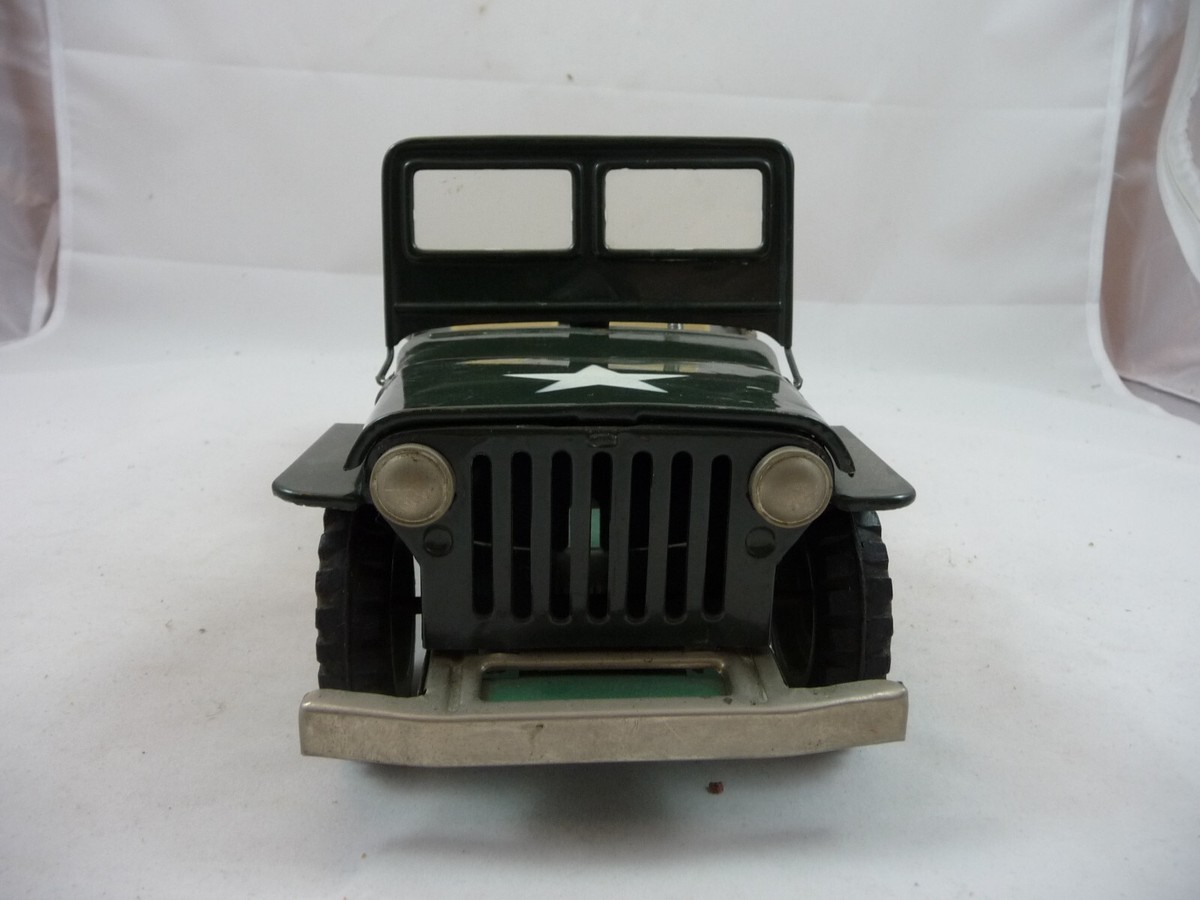 Vintage 1950s US Army Jeep Friction Tin Toy from Japan | eBay display picture 1