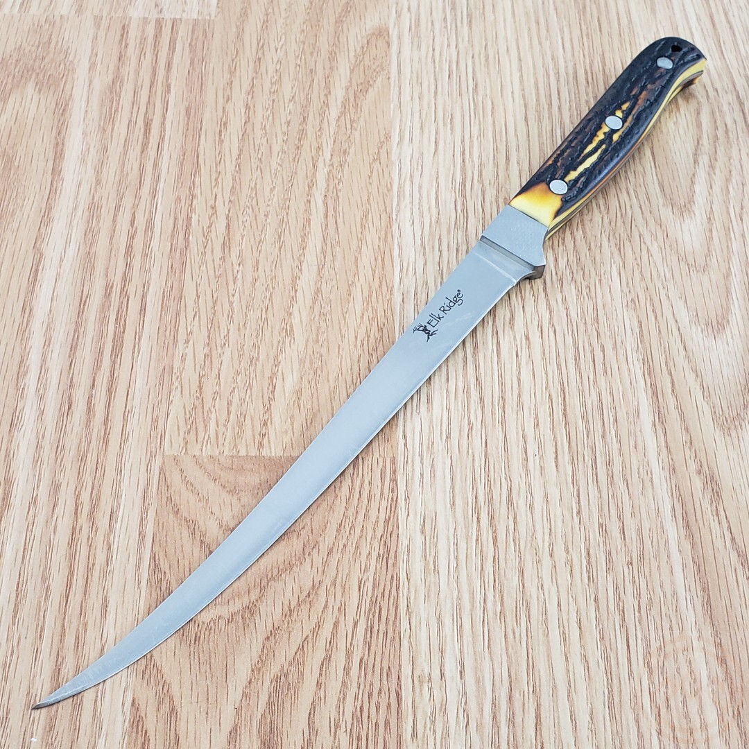 Elk Ridge Kitchen Knife 7.5" Satin Finish 3Cr13 Steel Fillet Blade POM Handle