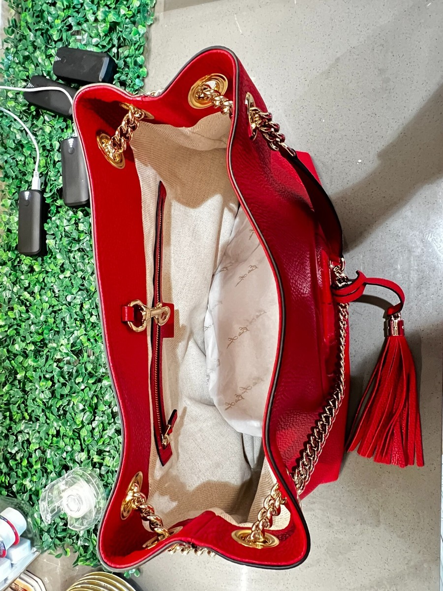 Gucci soho bag red gold chain Medium Logo shoulder bag leather