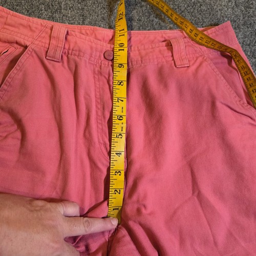 LL Bean Pants Womens 12 Petite Pink Canvas Ankle Tapered Hiking Outdoors Casual - Picture 6 of 10