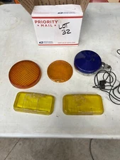 PARTS LOT #32 Vintage Car Fog Lamp Light Lenses OLD Auto BLUE Fender Light