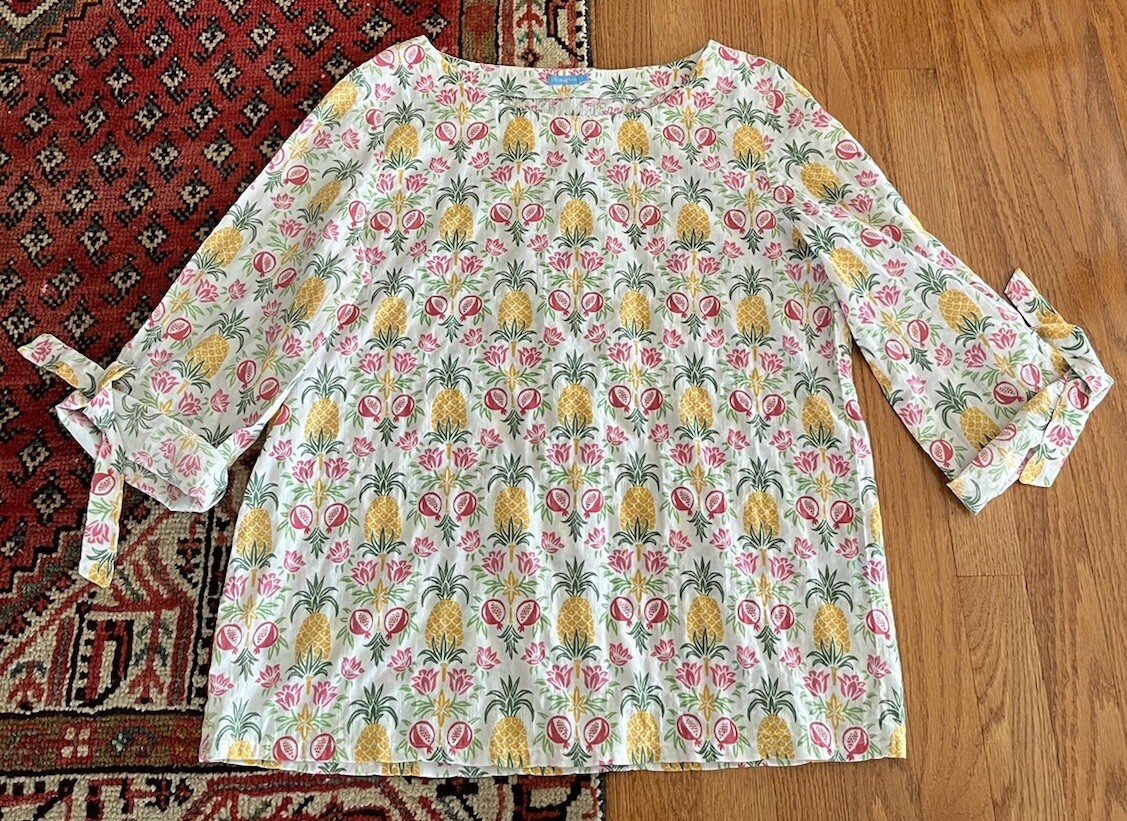 J. Mclaughlin Top Pullover Tunic Pineapple Patter… - image 3