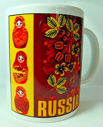 Matroschka Puppe Russland Sport Nationalmannschaft Keramik Cup 300ml Neu - Bild 2 von 3