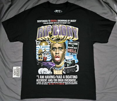 Sam Hyde Cash Star 'RIP DIDDY' L Large Shirt MDE PUFF P DADDY COM98 EPSTEIN