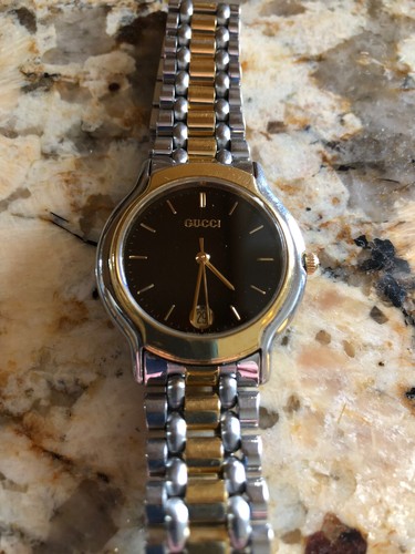 Gucci Watch 8000.2M 18k GP Gold Plated SS Two Tone Stainless Steel - Picture 2 of 12