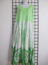 "NEW" BEDFORD FAIR 🌸 SIZE LARGE==GREEN TIE DYED / SLEEVELESS / MAXI DRESS