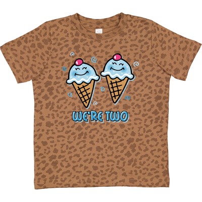 Inktastic Ice Cream We're Two Twin Boys Toddler T-Shirt 2nd Birthday Twins Cone
