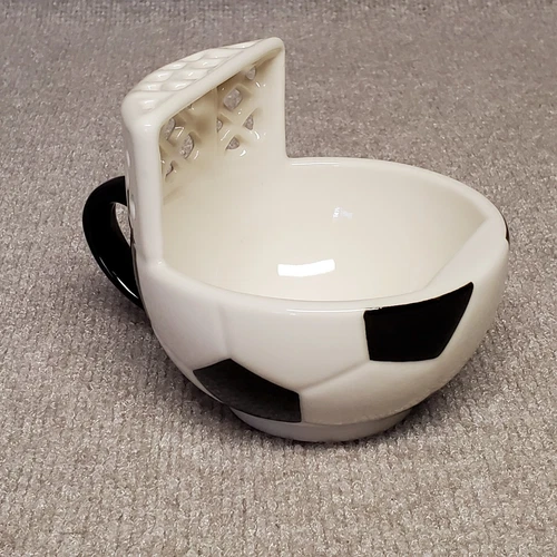 Soccer Ball & Net Mug/Dish Coffee Cup Soup Bowl Maxi's Creations Black White