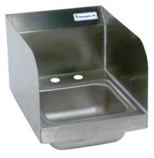 BK Resources 9"x9"x4-3/8" Wall Mount Space Saver Hand Sink w/ Splashguard