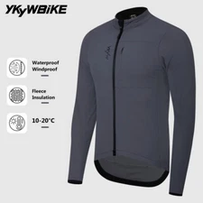 YKYWBIKE Men's Cycling Winter Jacket Windbreaker Fleece Road Bike Jacket 10-20°C