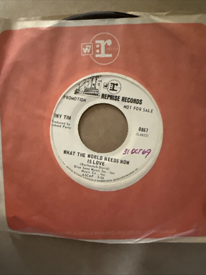 TINY TIM 45 I'm a lonesome little raindrop What the world needs now is love e102 - Image 3 of 4