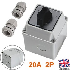20Amp 2 Pole Ip65 Enclosed New Change Over Switch Switch Changeover Switch