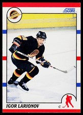Igor Larionov, 1990-91 Score American, #123, Vancouver Canucks, RC