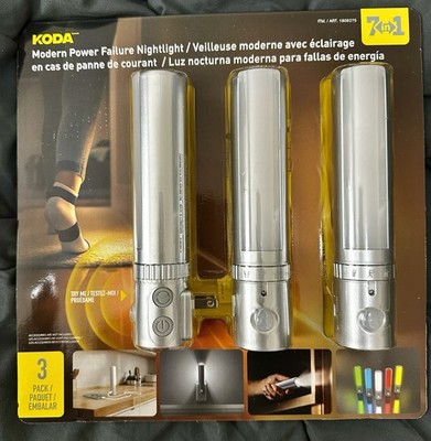 極美品 raw life factory RLF Night LOW KODA Modern 7 in 1 Power Failure Night Light 3-Pack LM030746F-256