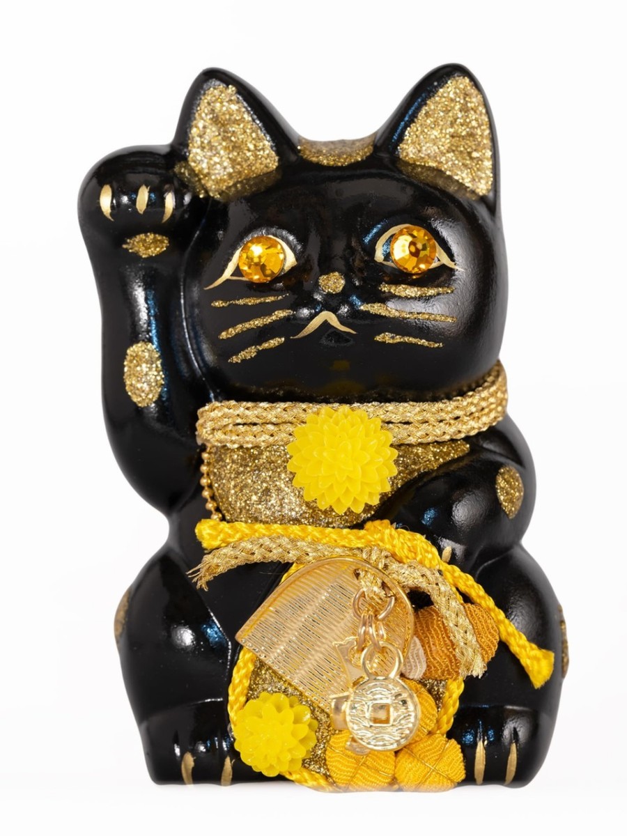 Lucky Cat Maneki Neko - Fuku Atsume Black S Size - Right Paw