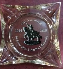 St Lois Title And Abstract Co. Vintage Ashtray 1969