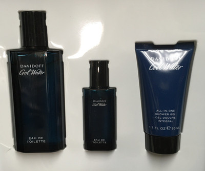 Davidoff Men's 3 PCS Cool Water Eau de Toilette Set 2.5 & 0.5 EDT+ 1.7 Showr gel