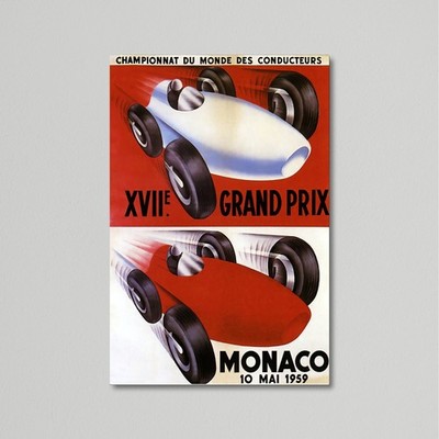 Vintage Travel Auto Racing Poster - Grand Prix Monaco 1959