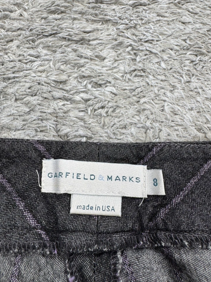Pantalones Garfield & Marks Mujer 8 Gris Carbón Rayas Mezcla Lana Pierna Ancha De Colección EE. UU. Foto 3 de 4