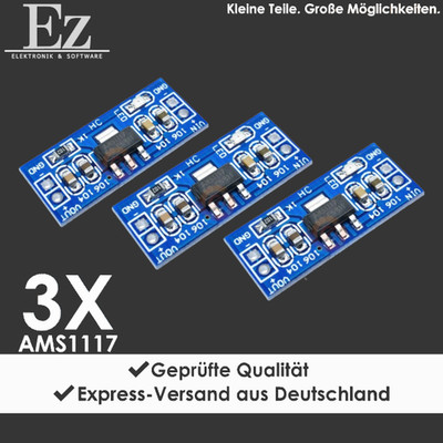 3x  AMS1117  Spannungsregler Modul 3,3V 5V 1A Arduino ESP32 DIY