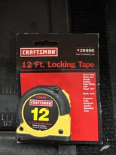 Sears Craftsman USA Nos 12ft Locking Tape Measure 39698 Rare Yellow 12’ Feet