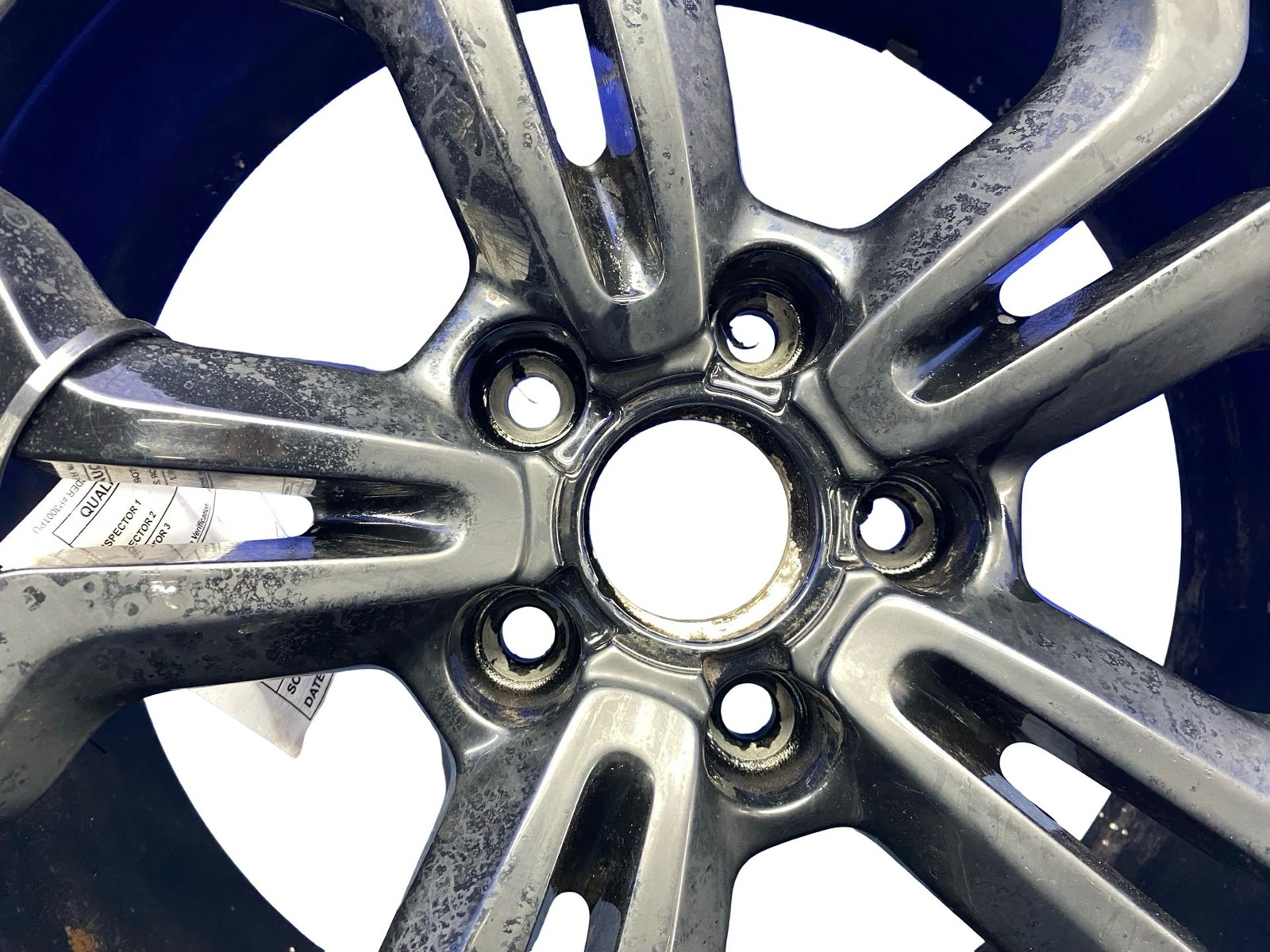 10-15 AUDI R8 19X8.5 TEN SPOKE FRONT WHEEL RIM PAINTED BLACK 420601025AM *BENT*