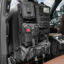 Tactical Car Seat Back Organizer with 5 Detachable Molle Pouches - Universal ...