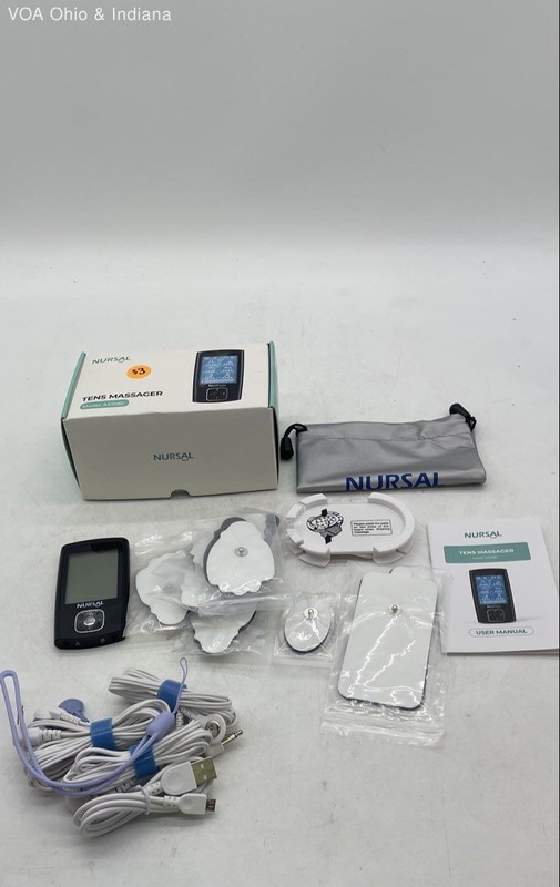 Nursal AS1080 TENS Massager Portable Muscle Stimulator Unit Electrodes & Case