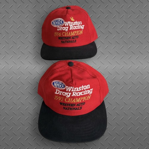 Vintage NHRA Winston Drag Racing Hat Lot 1996 1997 Champion 90s Snapback Set lot