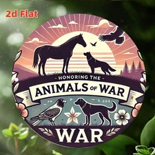 Retro Animals In War Commemorative Metal Wall Decor Round