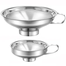 Stainless Steel Funnel 2Pcs Canning Funnel for Wide and Regular Mason Jars Canni